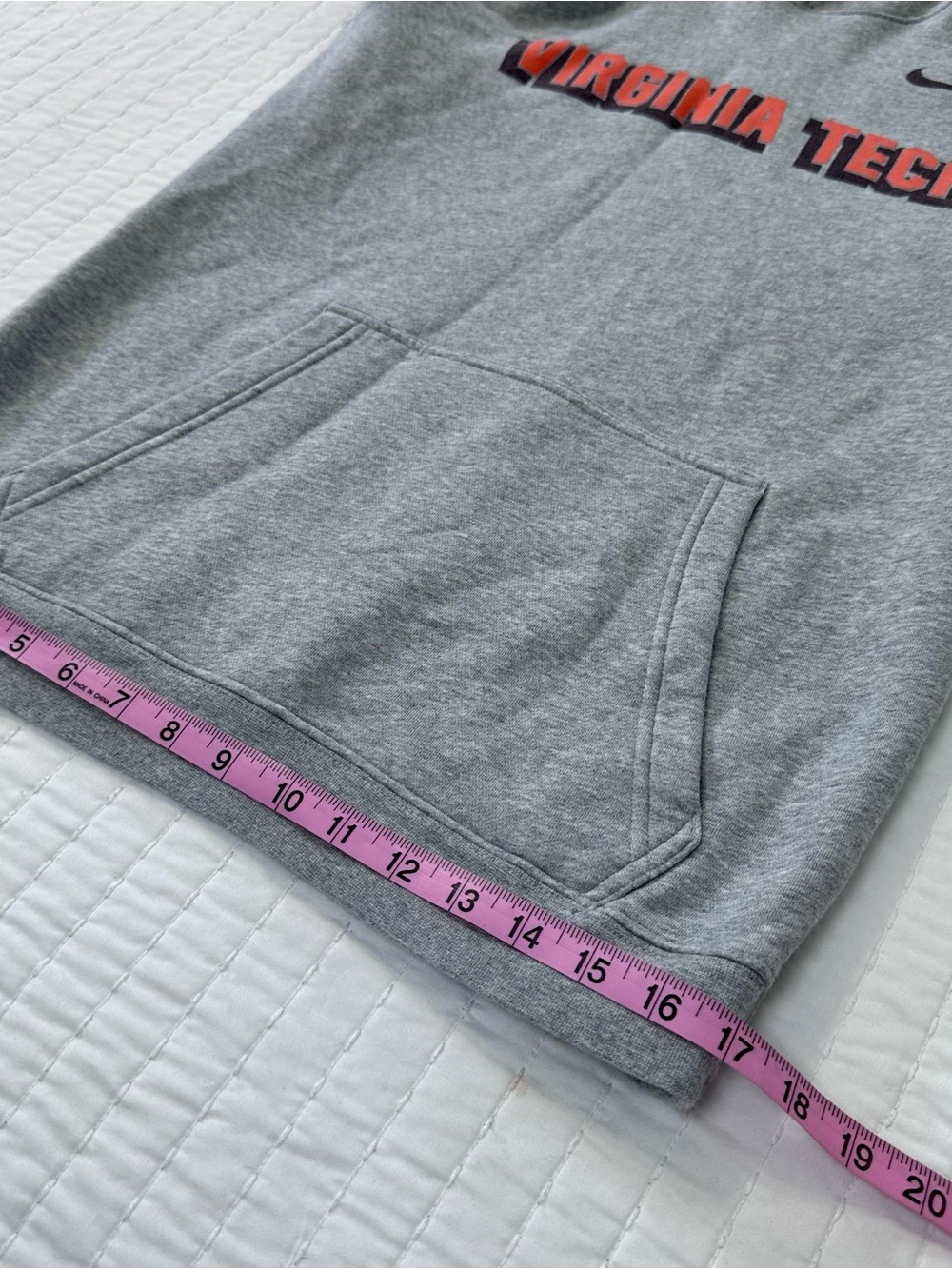 Unisex Nike Gray Fleece PO Hoodie with Orange Virginia Tech Script In Size S - Picture 5 of 12